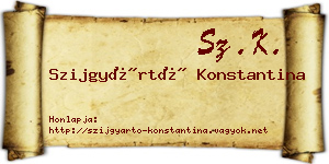 Szijgyártó Konstantina névjegykártya
